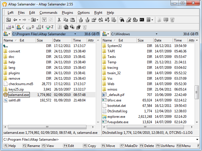 Altap Salamander as Windows Explorer Alternative