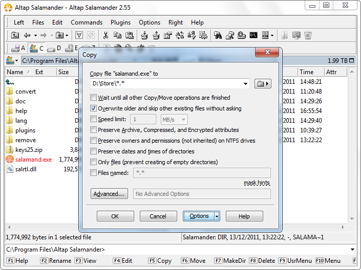 Uncompress file on NTFS disk