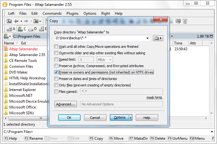 Preserve owners and permissions on NTFS Drives